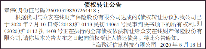 债权转让公告|国家级报纸登报|中国商报