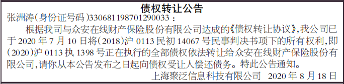 债权转让公告|国家级报纸登报|中国商报