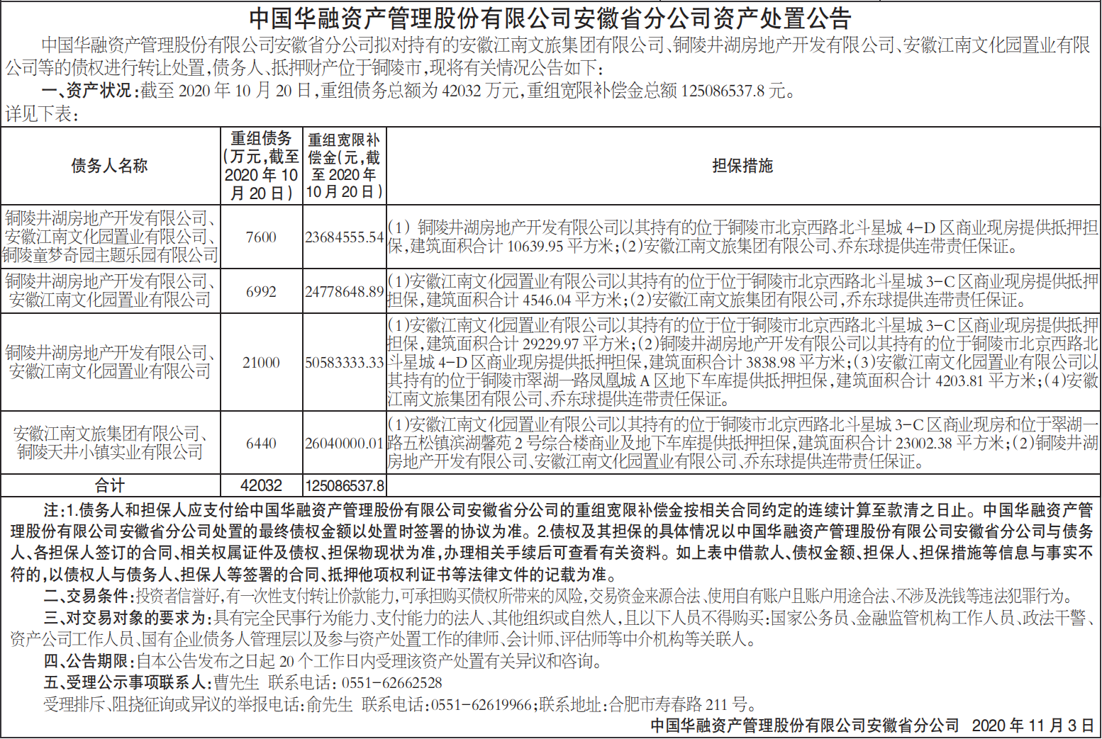 资产处置公告