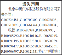 合同遗失声明