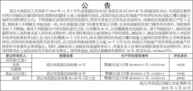 房屋征收公告