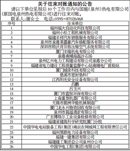 关于往来对账通知的公告
