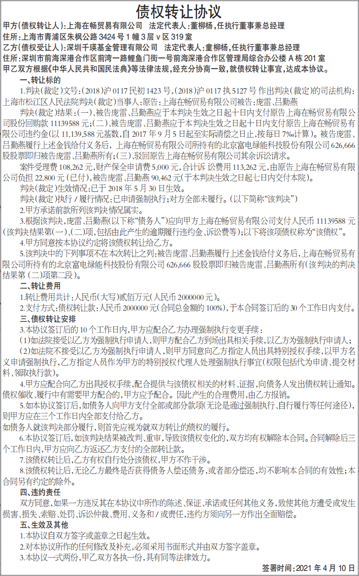 债权转让协议登报