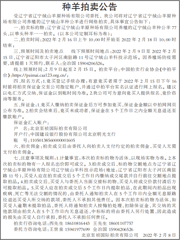 拍卖公告