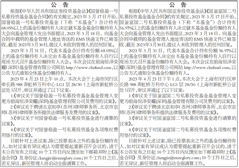 召开基金份额持有人大会公告