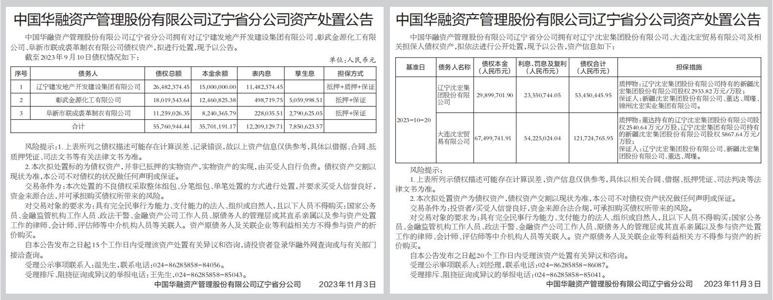 资产处置公告